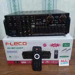 Fleco 1200w Bluetooth Karaoke Amplifier With Usb,Sdcard Dual Mic Echo