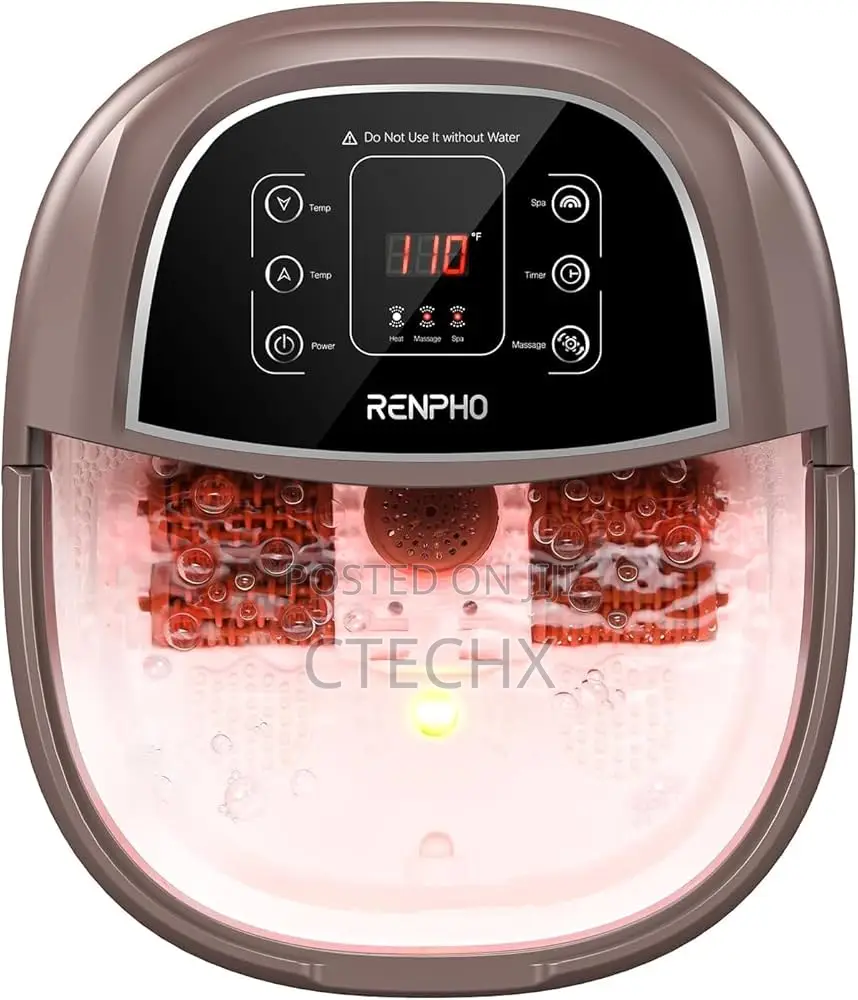 Renpho Foot Spa and Massager With Heater, Brown