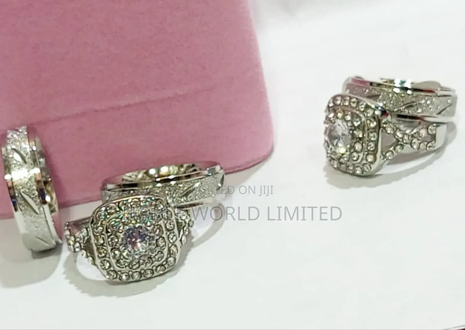 Silver Colour Non Tarnish Titanium Proposal/Wedding Rings