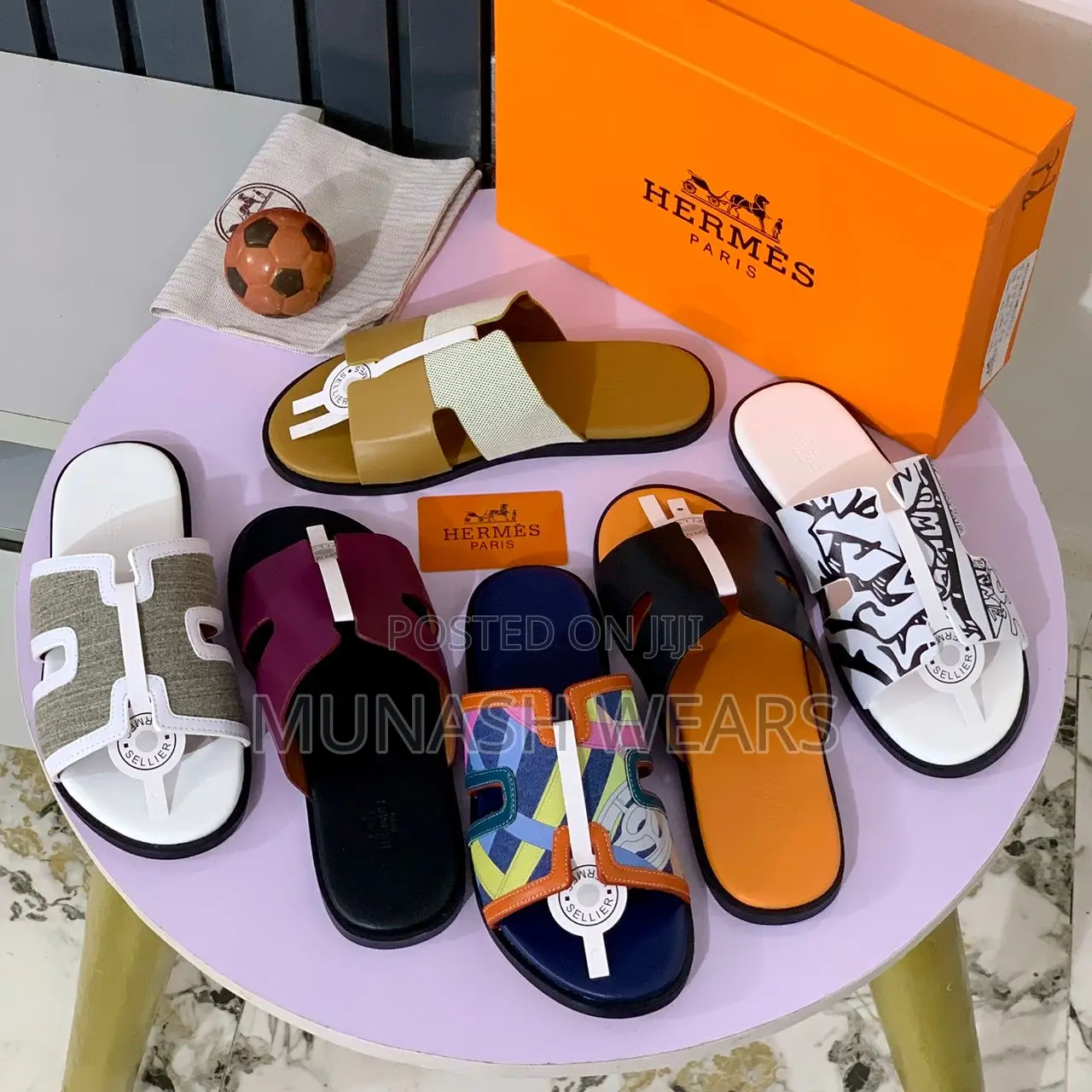 Classic Hermes Leather Slipers 40-46 Available