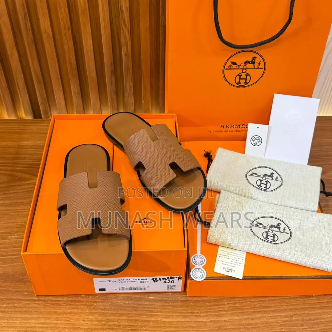 Luxury Hermes Leather Slipers 40-46