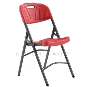 Foldable Mobile Plastic Chair Black (Heavy Duty)