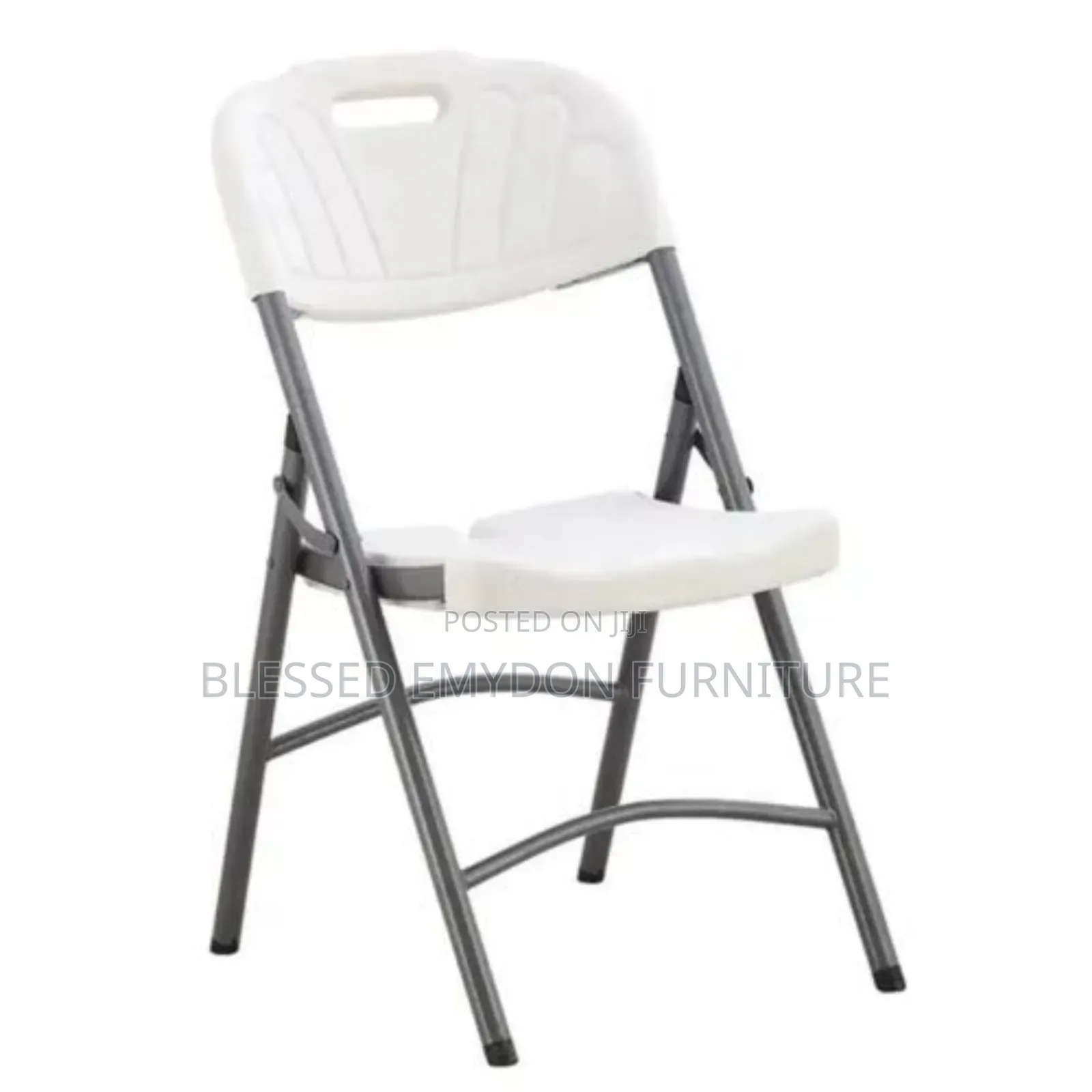 Foldable Mobile Plastic Chair Black (Heavy Duty)