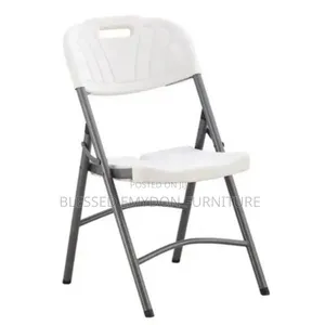 Foldable Mobile Plastic Chair Black (Heavy Duty)