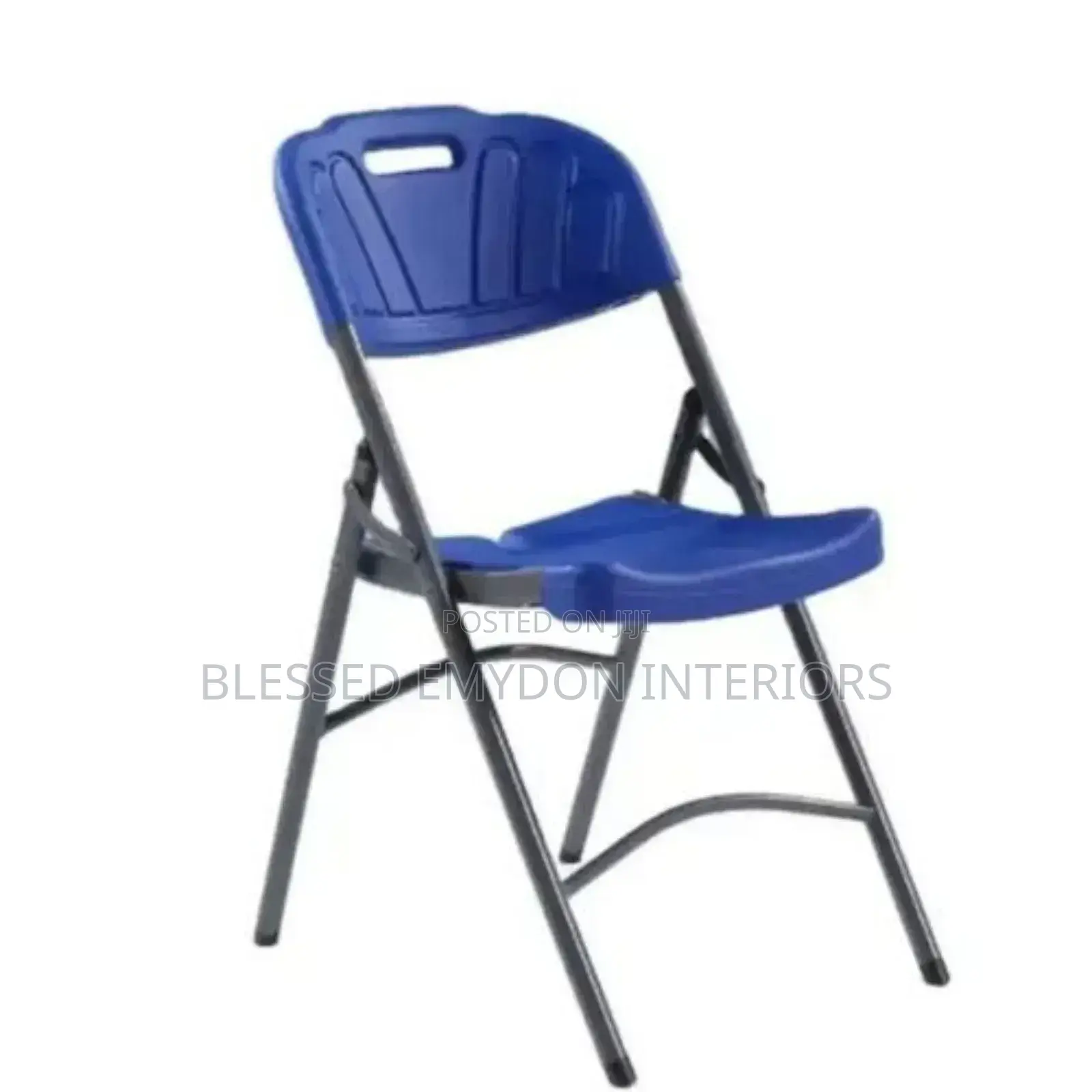 Foldable Mobile Plastic Chair Black (Heavy Duty)
