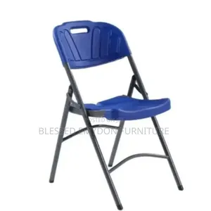 Foldable Mobile Plastic Chair Black (Heavy Duty)