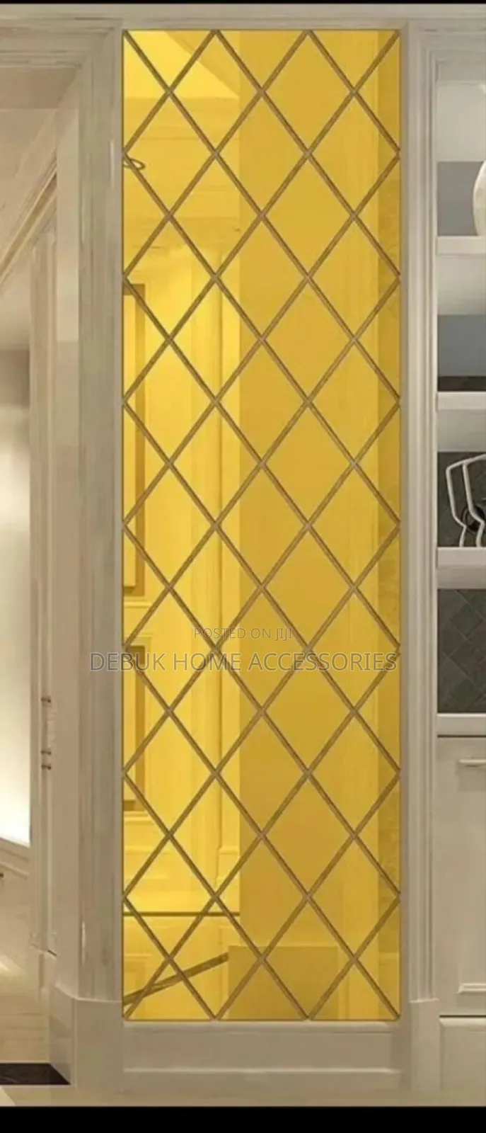 Gold Diamond Mirror Wall Stickers (32pcs)