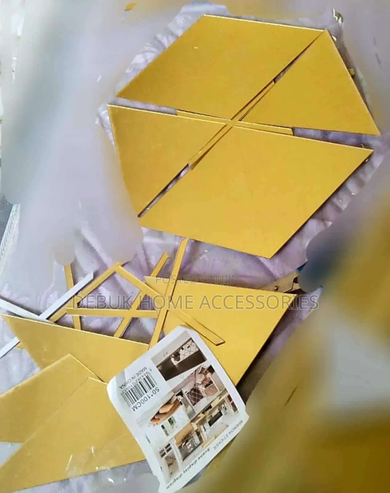 Gold Diamond Mirror Wall Stickers (32pcs)
