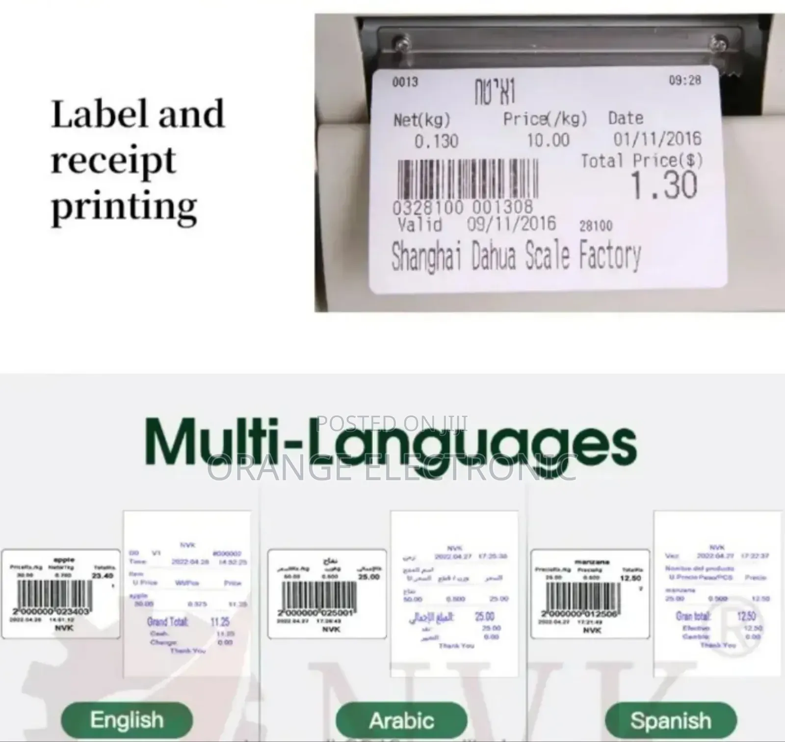 Cash Register Scale Barcode Printing Scale