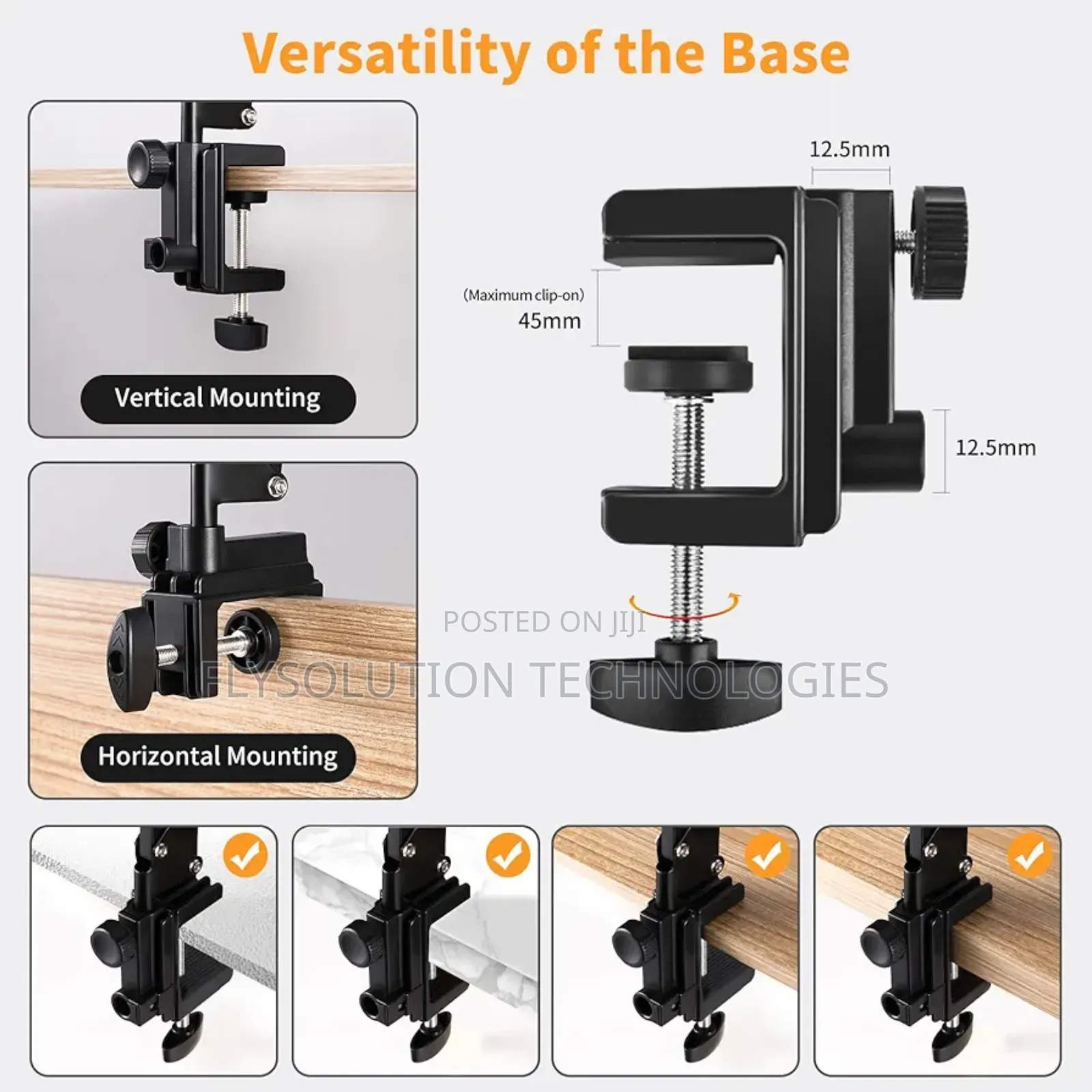 Adjustable Tablet Mount Articulating Arm Phone Tablet Holder Clamp