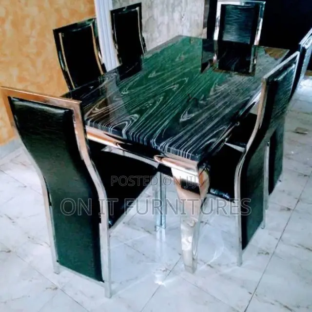 Marble Dining Table With Luxury Leather Chairs,Modern Premium Quality
