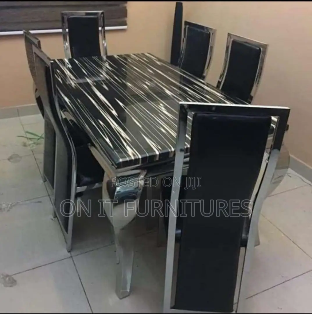Marble Dining Table With Luxury Leather Chairs,Modern Premium Quality