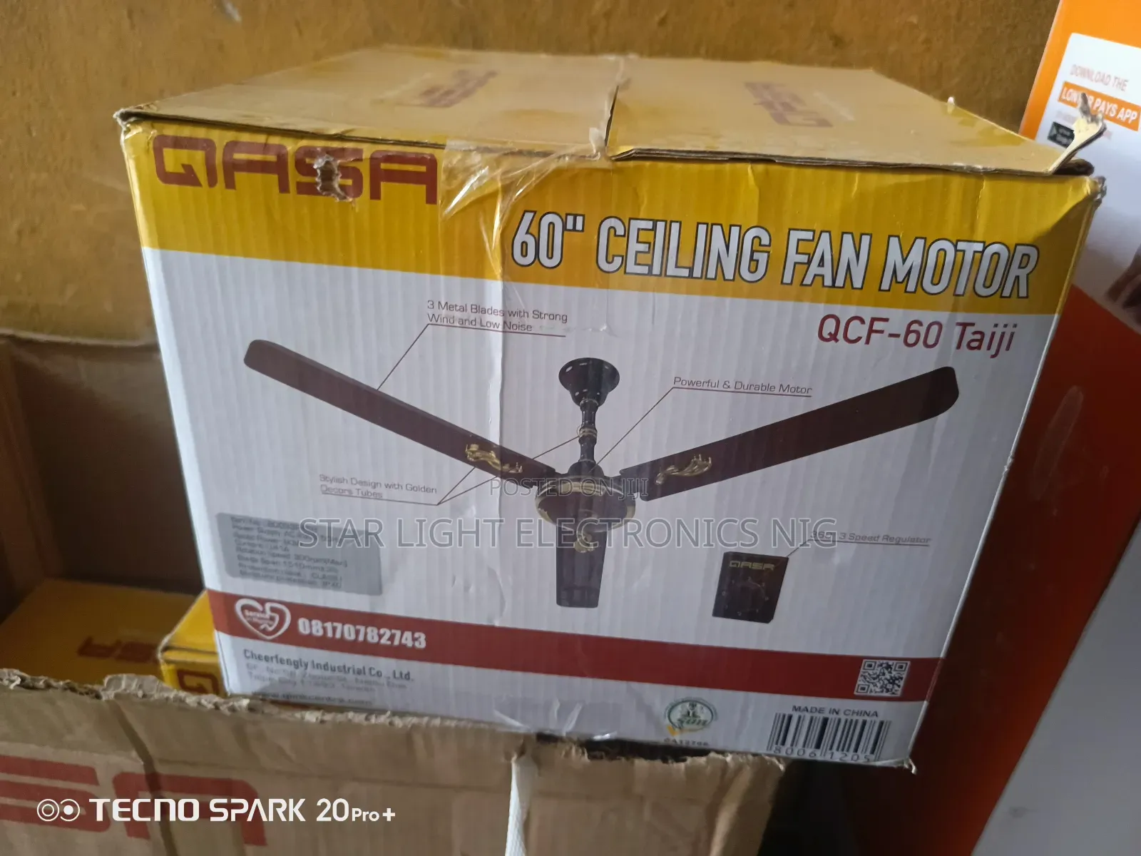 Ceiling Fan 60 Inches 3 Blades