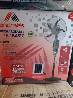 16” Andrakk Rechargeable Standing Fan