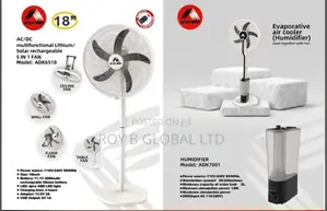 18” Solar 5 in 1 Rechargeable Fan