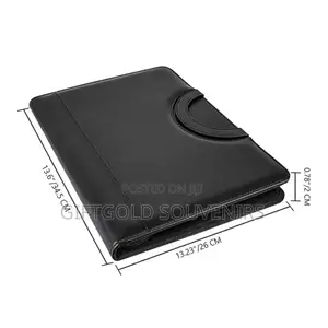 A4 Leather Multi-Pocket Document Folder With Calculator