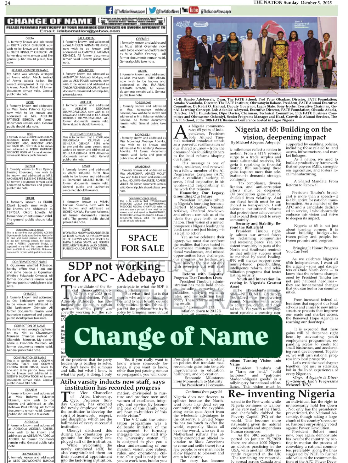 Change of Name