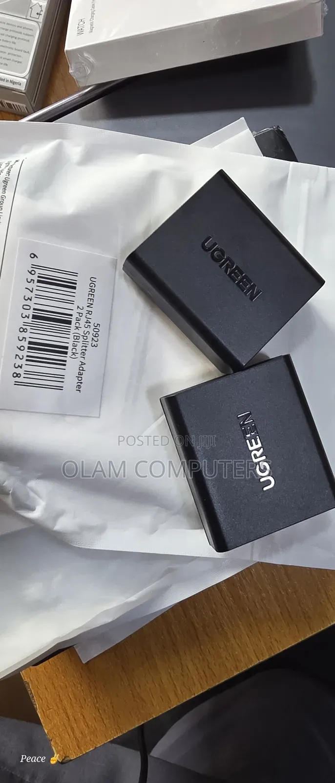 Ugreen Rj45 Splitter Adapter 2 Pack (Black)