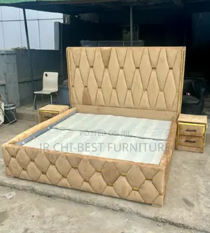 Family Size 6 by 6 Upholstery HDF Bedframe of High Grade Quality