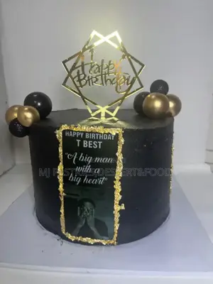 Black Buttercream Cake for Men – Size 9, 3 Layers, 3-in-1 Flavor
