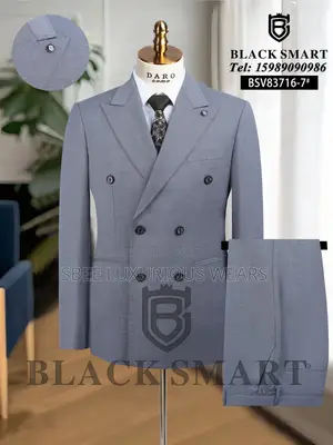 New Arrivals Black Smart Double Breasted Suit