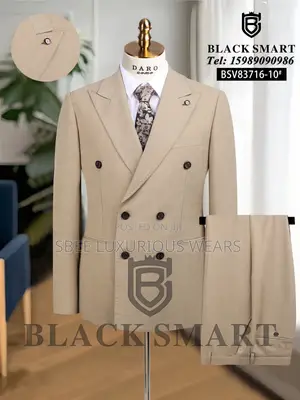 New Arrivals Black Smart Double Breasted Suit