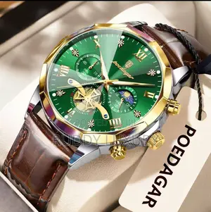 High Quality Poedagar Active Chronograph Leather Watch