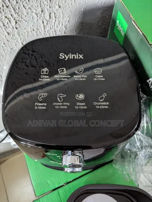 Syinix 6l Temperature Control 3d-Heating Air Fryer 1450 Watts