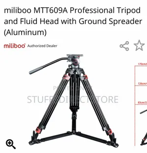 Miliiboo Mtt609a Pro Tripod and Fluid Head With Ground Spreader