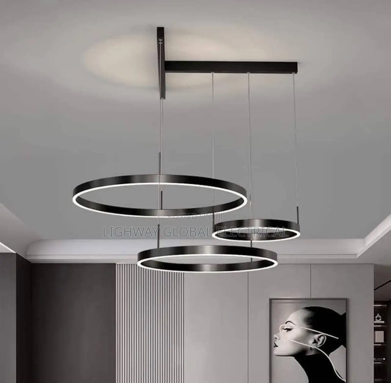 Modern Rings Circle Hanging Chandelier