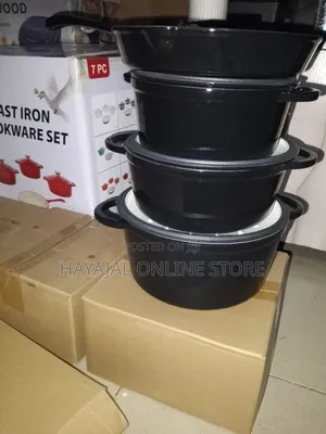 4 Set(7 Pieces) Enameled Cast Iron Set
