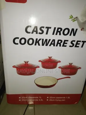 4 Set(7 Pieces) Enameled Cast Iron Set