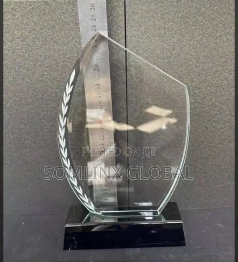 Glass Plaque, Black Base, L