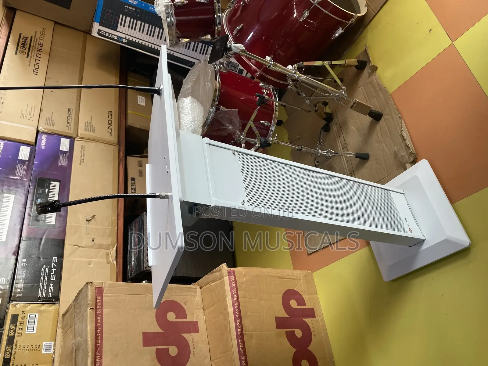 Pulpit Stand Wireless Lectern With in Body Speakers and Microphones
