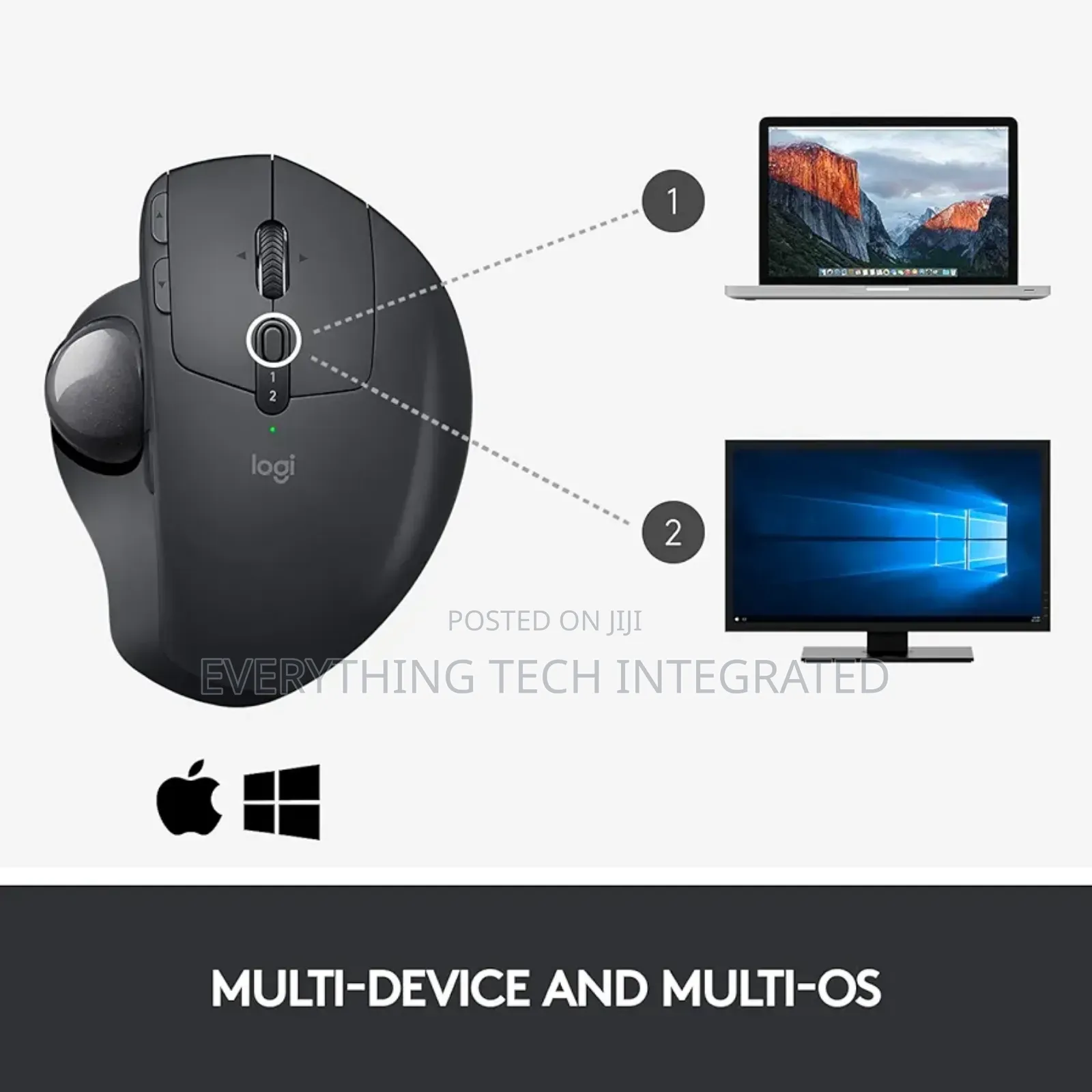 Logitech Mx Ergo Wireless Trackball Mouse, Ergonomic Desig