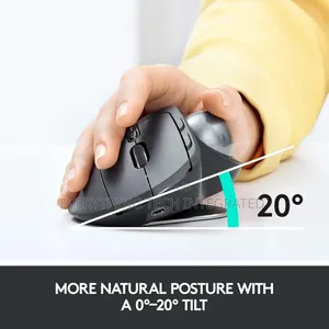 Logitech Mx Ergo Wireless Trackball Mouse, Ergonomic Desig