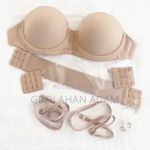 Beige Clear Customizable Strapless Bra Set
