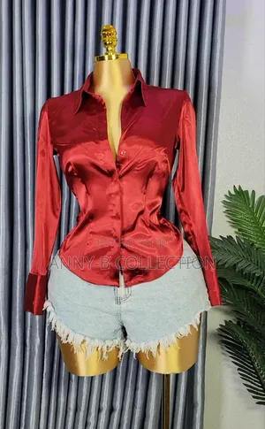 Quality Wine Colour Ladies Silk Shirt