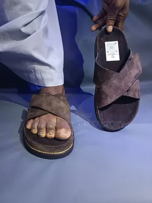 Leather Footwear: Mens Suede X-Strap, Adjustable Lightweight High Sole