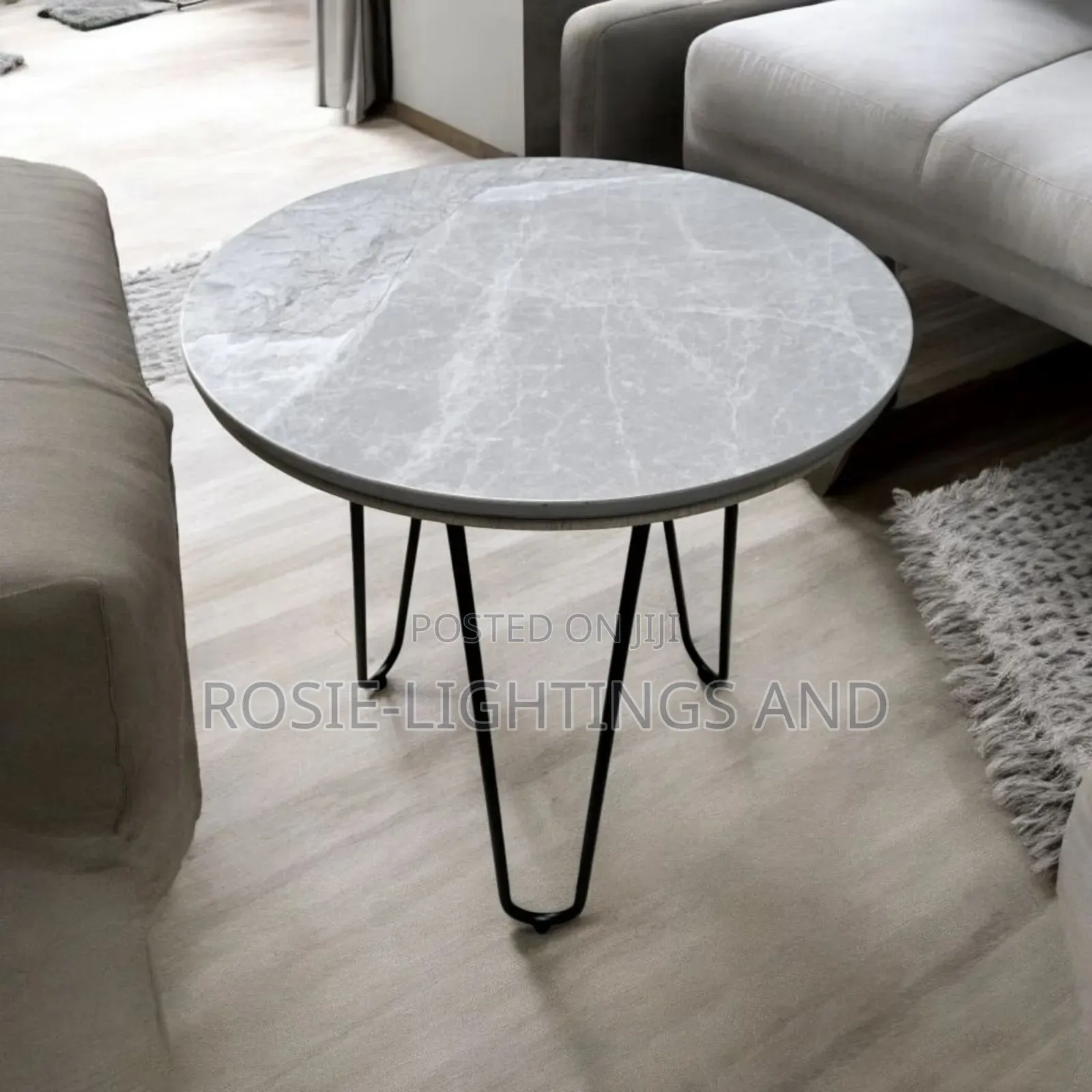 Slate Marble Top Side Stool Table - Gray Top