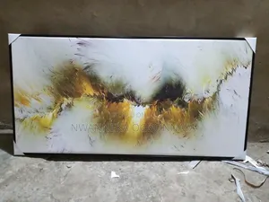 Grey Yellow Cloud Abstract Art Oil Printing