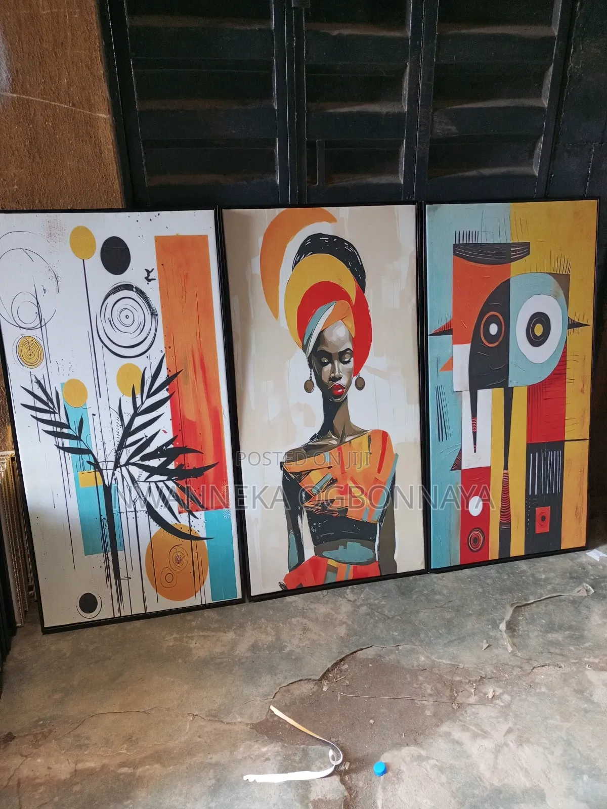 3pcs Abstract Ethnic African Wall