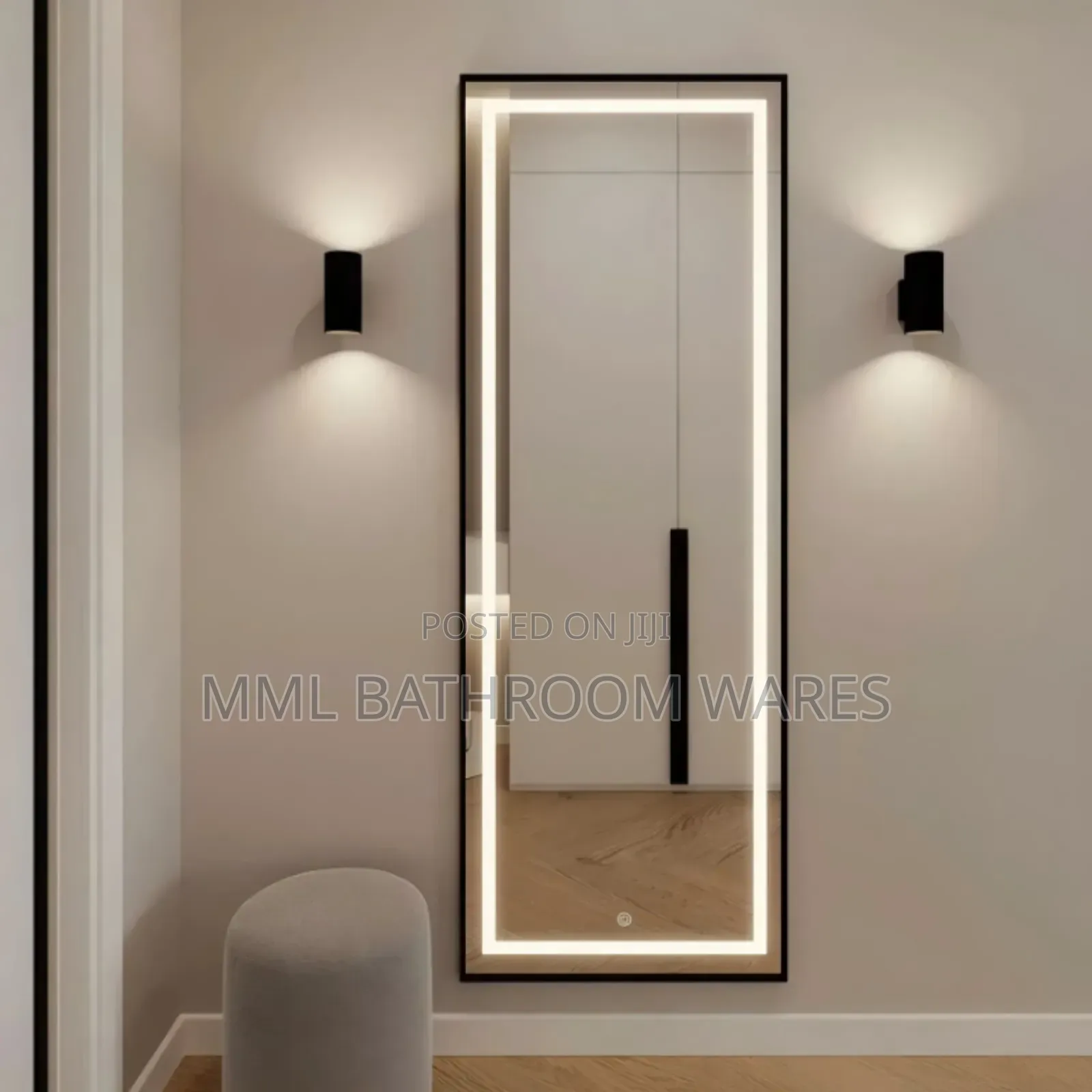 Black Frame Hanging Mirror Full Body Led Mirrors