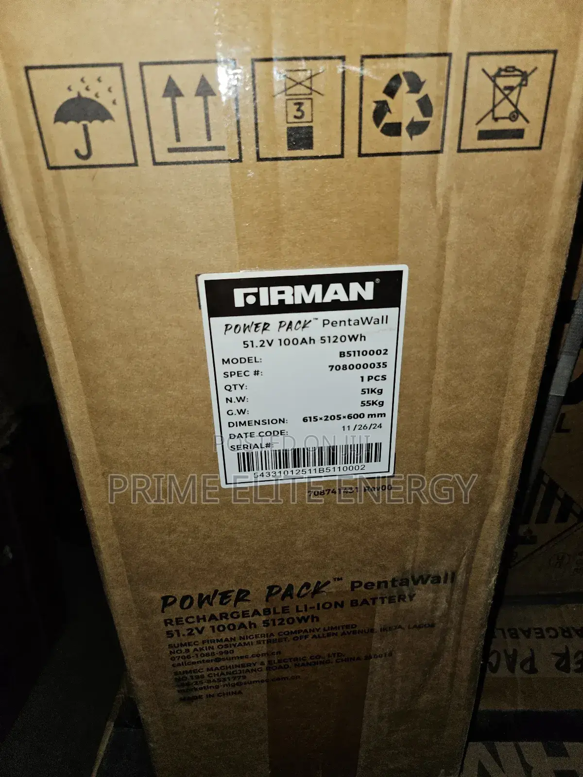 Firman 5kwh Lithium Ion Battery 48v