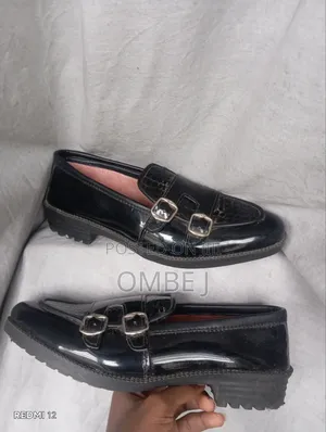 Black Leather Monk Strap Loafers.