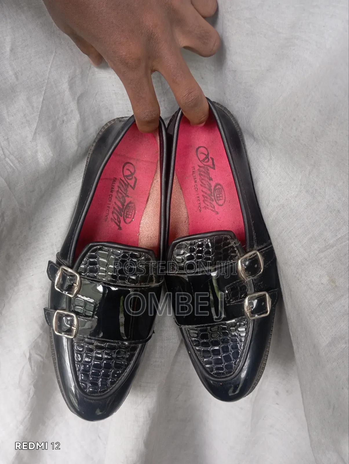 Black Leather Monk Strap Loafers.
