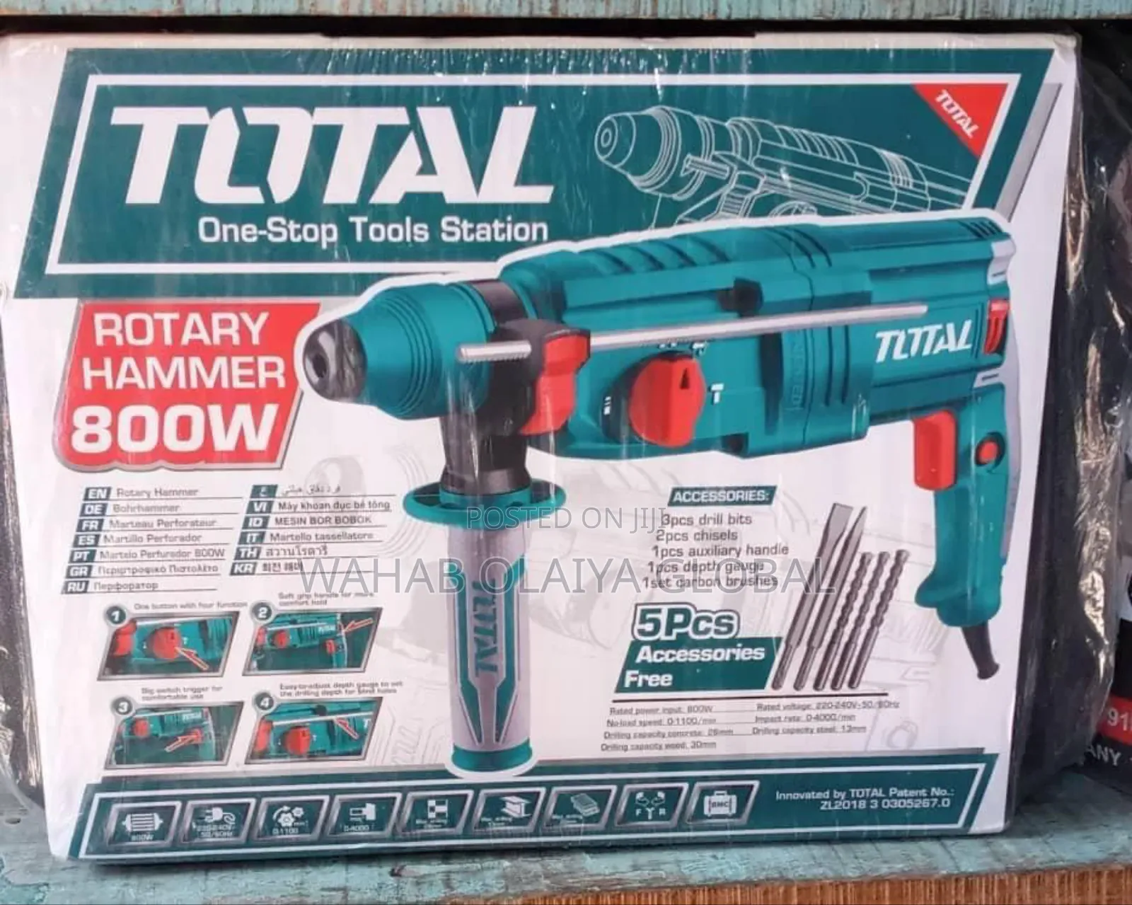 Total Rotary Hammer 800w – Powerful Durable Drilling Machine