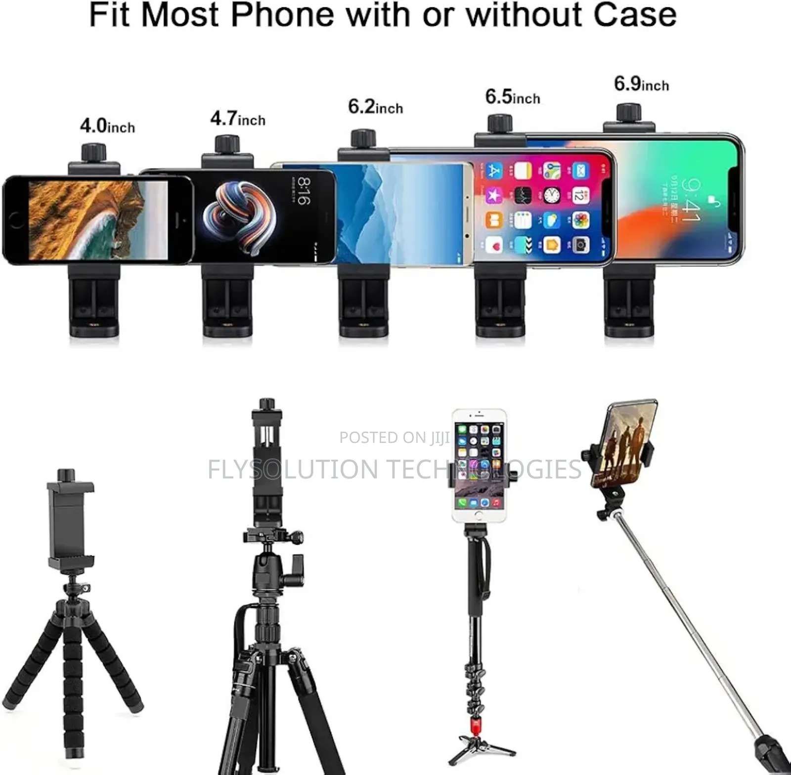 Smartphone Tripod Mount Adapter Phone Holder Adjustable Clamp Bracket