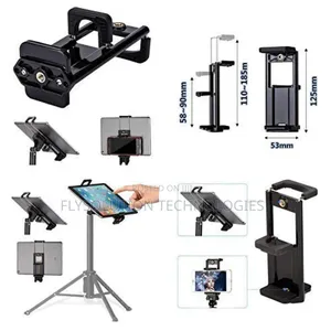 Smartphone Tablet Clip Bracket Holder Tripod Monopod Mount Adapter