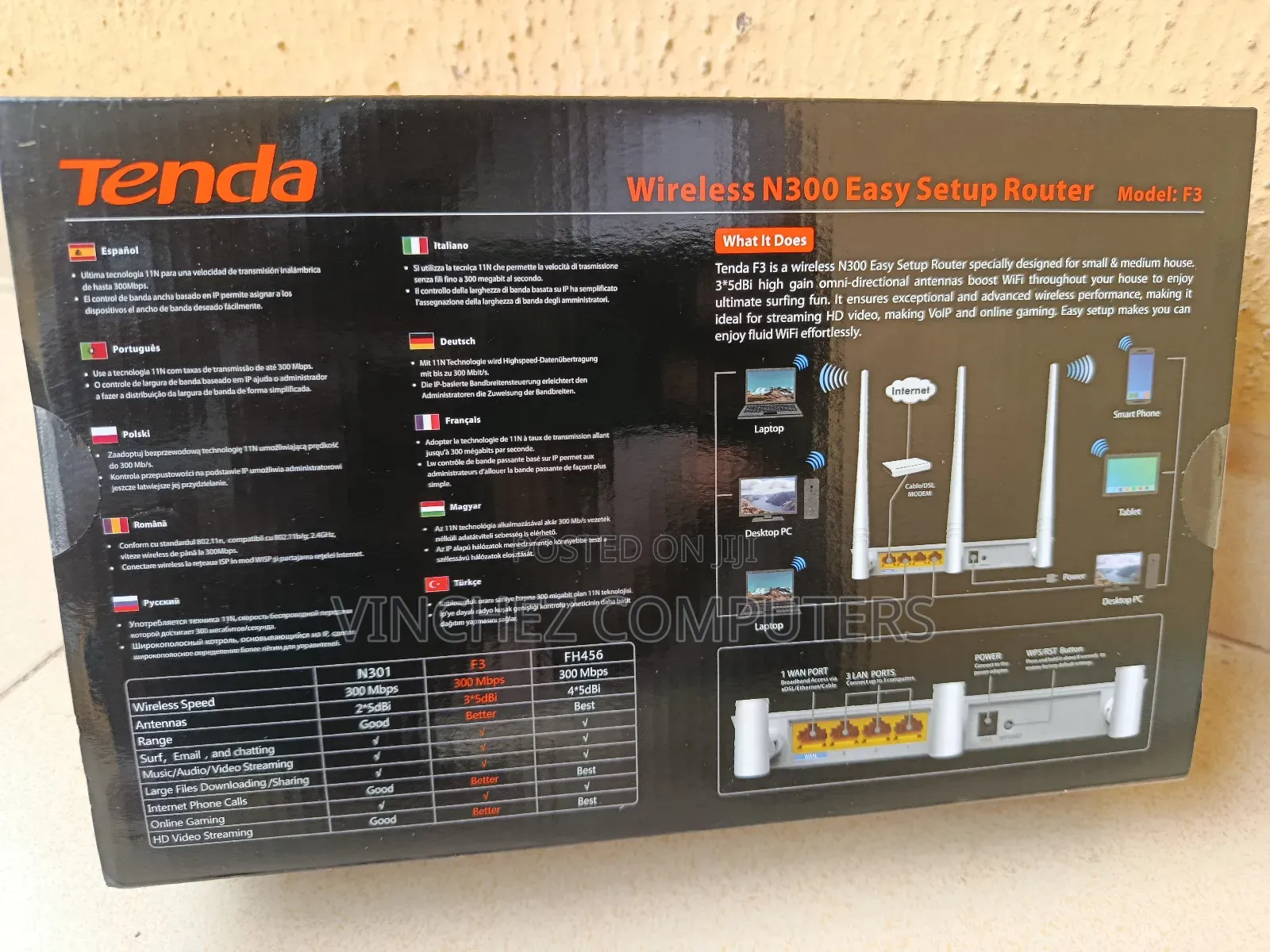 Tenda Router Wireless 300mbps